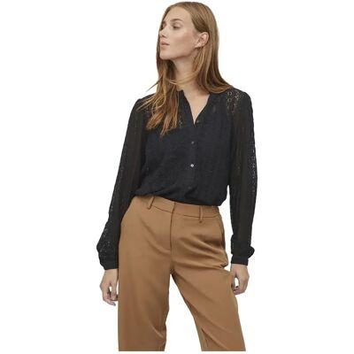 Vila Blusa A Maniche Lunghe Chikka Lace Black S Vila Blusa A Maniche Lunghe Chikka Lace Black S