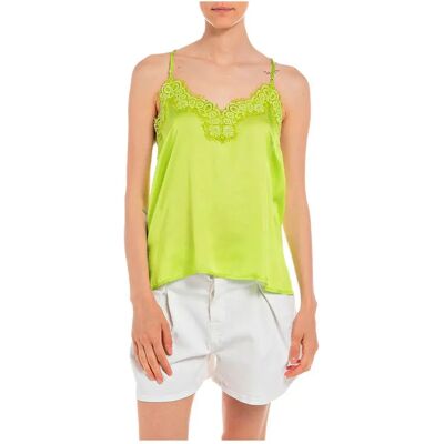 Replay Blusa Senza Maniche W2069.000.8363 Lime XL Replay Blusa Senza Maniche W2069.000.8363 Lime XL