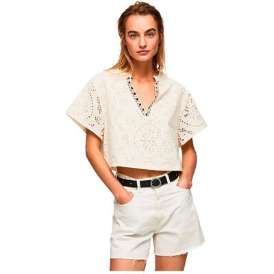 Pepe Jeans Camicia A Maniche Corte Priska Buttermilk XL Pepe Jeans Camicia A Maniche Corte Priska Buttermilk XL