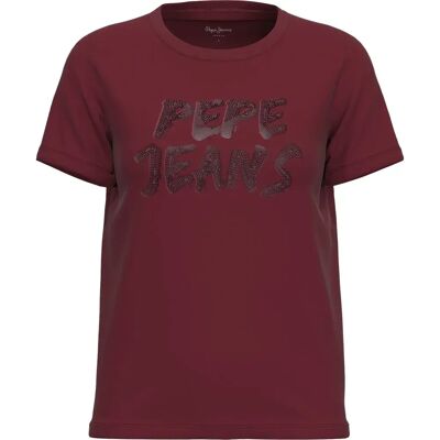 Pepe Jeans Maglietta A Maniche Corte Bria Burgundy S Pepe Jeans Maglietta A Maniche Corte Bria Burgundy S