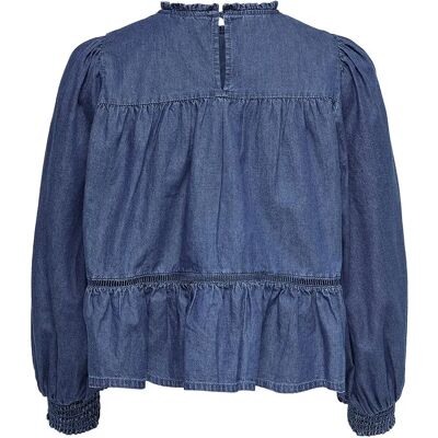Only Camicia A Maniche Lunghe Alaia Medium Blue Denim L Only Camicia A Maniche Lunghe Alaia Medium Blue Denim L