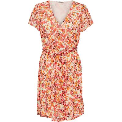 Only Vestito A Maniche Corte Lucie Fr Cherry Tomato / Aop Claire S Only Vestito A Maniche Corte Lucie Fr Cherry Tomato / Aop Claire S