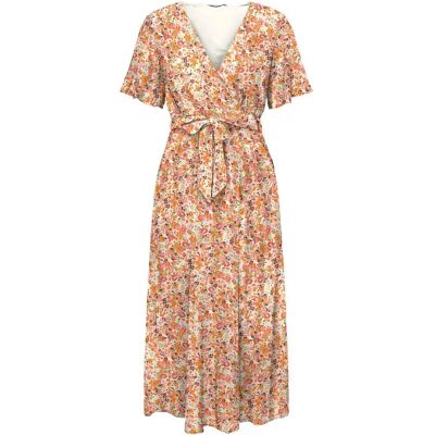 Only Vestito Midi A Maniche Corte Lucie Fr Cherry Tomato / Aop Claire M Only Vestito Midi A Maniche Corte Lucie Fr Cherry Tomato / Aop Claire M