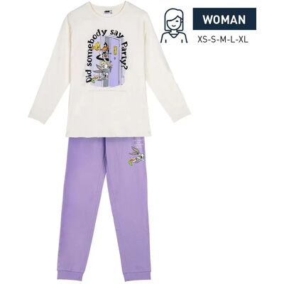 Cerda Warner Pigiama A Maniche Lunghe Warner 100 White / Purple XS Cerda Warner Pigiama A Maniche Lunghe Warner 100 White / Purple XS