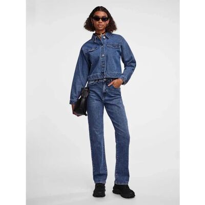 Pieces Jeans A Vita Alta Kelly Straight Fit Mb02 Medium Blue Denim 29 Pieces Jeans A Vita Alta Kelly Straight Fit Mb02 Medium Blue Denim 29
