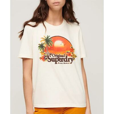 Superdry Maglietta A Maniche Corte Travel Souvenir Relaxed Ecru Marl S Superdry Maglietta A Maniche Corte Travel Souvenir Relaxed Ecru Marl S
