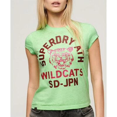 Superdry W1011404A T-shirt verde slim fit - Casual Superdry W1011404A T-shirt verde slim fit - Casual