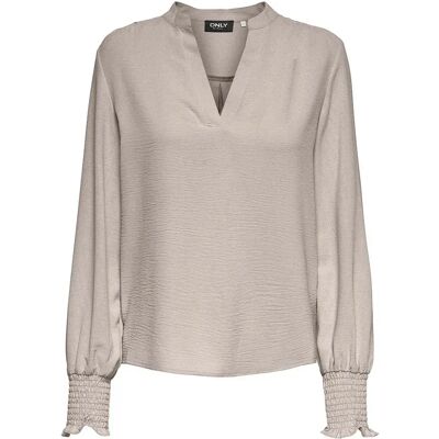 Only Blusa A Maniche Lunghe Mette V Gray Morn XS Only Blusa A Maniche Lunghe Mette V Gray Morn XS