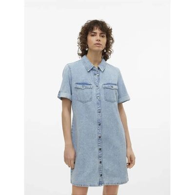 Vero Moda Vestito A Maniche Corte Jennie Light Blue Denim XS Vero Moda Vestito A Maniche Corte Jennie Light Blue Denim XS