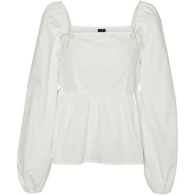 Vero Moda Blusa A Maniche Lunghe Bow Bright White XL Vero Moda Blusa A Maniche Lunghe Bow Bright White XL