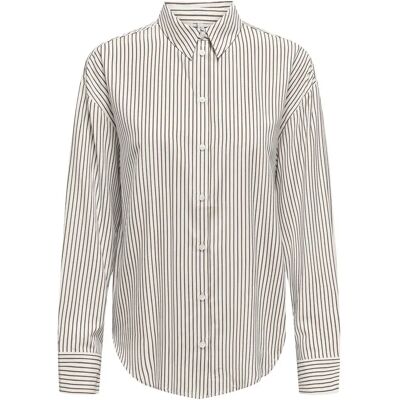 Only Camicia A Maniche Lunghe Alice Sarah Cloud Dancer / Stripes Walnut XS Only Camicia A Maniche Lunghe Alice Sarah Cloud Dancer / Stripes Walnut XS