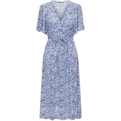 Only Vestito Midi A Maniche Corte Halia Cloud Dancer / Aop Pia Paisley XS Only Vestito Midi A Maniche Corte Halia Cloud Dancer / Aop Pia Paisley XS