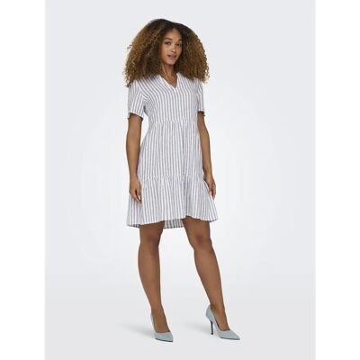 Only Vestito Corto A Maniche Corte Tiri Caro Bright White / Stripes Naval Academy S Only Vestito Corto A Maniche Corte Tiri Caro Bright White / Stripes Naval Academy S