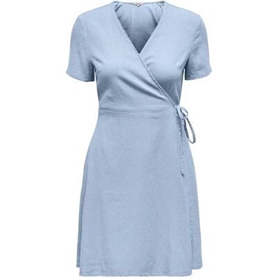 Only Vestito Corto A Maniche Corte Addiction-caro Cashmere Blue L Only Vestito Corto A Maniche Corte Addiction-caro Cashmere Blue L