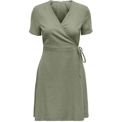 Only Vestito Corto A Maniche Corte Addiction-caro Oil Green XS Only Vestito Corto A Maniche Corte Addiction-caro Oil Green XS