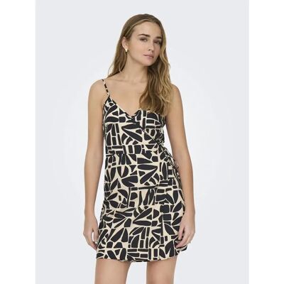 Only Vestito Corto Senza Maniche Dahlia Linen Black / Aop Bali Tile XL Only Vestito Corto Senza Maniche Dahlia Linen Black / Aop Bali Tile XL