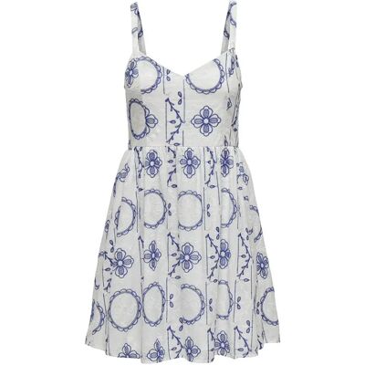 Only Vestito Corto Senza Maniche Daphne Elin Bright White / Detail Emb Surf The Web L Only Vestito Corto Senza Maniche Daphne Elin Bright White / Detail Emb Surf The Web L
