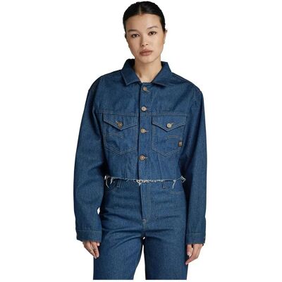 G-star Giacca Di Jeans Relaxed Cropped Cutoff Raw Denim L G-star Giacca Di Jeans Relaxed Cropped Cutoff Raw Denim L