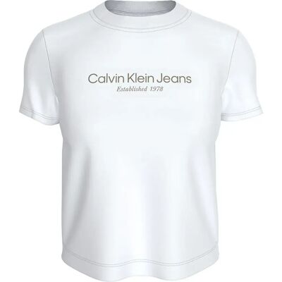 Calvin Klein Jeans Maglietta A Maniche Corte Institutional Graphic Baby Bright White L Calvin Klein Jeans Maglietta A Maniche Corte Institutional Graphic Baby Bright White L