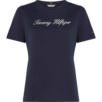Tommy Hilfiger Maglietta A Maniche Corte Script Nos Desert Sky M Tommy Hilfiger Maglietta A Maniche Corte Script Nos Desert Sky M