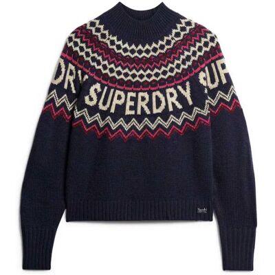 Superdry Maglione Fairisle Branded Jumper Island Navy Multi S Superdry Maglione Fairisle Branded Jumper Island Navy Multi S