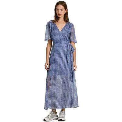 Pepe Jeans Vestito Lungo A Maniche Corte Pl953566 French Blue M Pepe Jeans Vestito Lungo A Maniche Corte Pl953566 French Blue M
