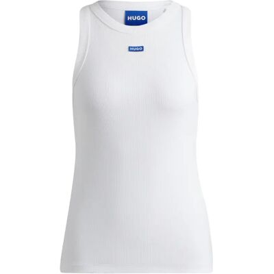 Hugo Maglietta Senza Maniche Easy 10257055 Blue White XS Hugo Maglietta Senza Maniche Easy 10257055 Blue White XS