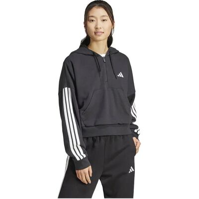 Adidas Felpa Con Cappuccio Essentials 3 Stripes French Terry Black / White XL Adidas Felpa Con Cappuccio Essentials 3 Stripes French Terry Black / White XL
