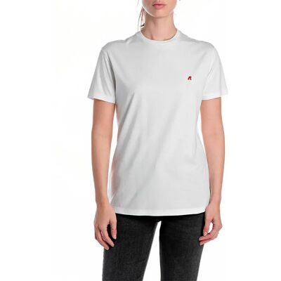 Replay Maglietta A Maniche Corte W3566b.000.2660 Natural White XS Replay Maglietta A Maniche Corte W3566b.000.2660 Natural White XS