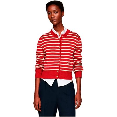 Tommy Hilfiger Cardigan Mini Co Breton Stripe Dark Magma / Country Ivory M Tommy Hilfiger Cardigan Mini Co Breton Stripe Dark Magma / Country Ivory M