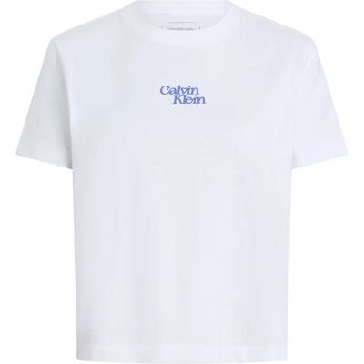 Calvin Klein Jeans Maglietta A Maniche Corte Flocked Logo Brilliant White S Calvin Klein Jeans Maglietta A Maniche Corte Flocked Logo Brilliant White S
