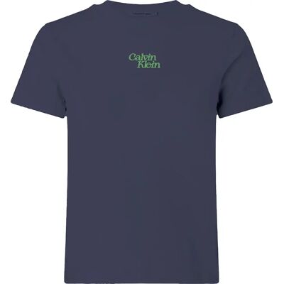 Calvin Klein Jeans Maglietta A Maniche Corte Flocked Logo Baritone Blue L Calvin Klein Jeans Maglietta A Maniche Corte Flocked Logo Baritone Blue L