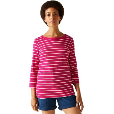 Regatta Maglietta A Maniche 3/4 Bayletta Ii Pink Fusion / White Stripe 34 Regatta Maglietta A Maniche 3/4 Bayletta Ii Pink Fusion / White Stripe 34