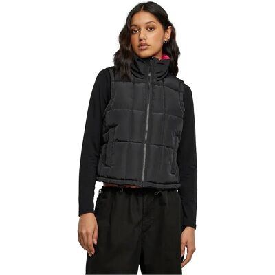 Urban Classics Gilet Reversible Cropped Puffer Black / Fuchsia M Urban Classics Gilet Reversible Cropped Puffer Black / Fuchsia M