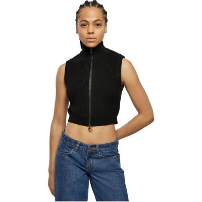 Urban Classics Gilet Di Maglia Short Knit Black XS Urban Classics Gilet Di Maglia Short Knit Black XS