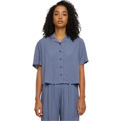 Urban Classics Camicia A Maniche Corte Viscose Resort Vintage Blue Stripe XS Urban Classics Camicia A Maniche Corte Viscose Resort Vintage Blue Stripe XS