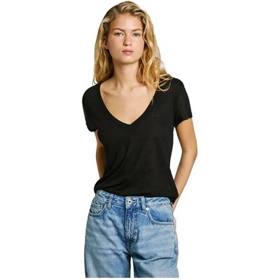 Pepe Jeans Maglietta A Maniche Corte Con Collo A V Megan Black S Pepe Jeans Maglietta A Maniche Corte Con Collo A V Megan Black S