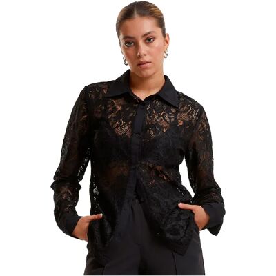 Urban Classics Blusa A Maniche Lunghe Lace Black S Urban Classics Blusa A Maniche Lunghe Lace Black S