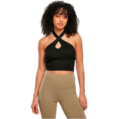 Urban Classics Canotta Rib Knit Crossed Neckholder Black XL Urban Classics Canotta Rib Knit Crossed Neckholder Black XL