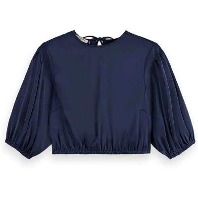 Scotch & Soda Blusa A Maniche 3/ 179610 Cropped Navy 36 Scotch & Soda Blusa A Maniche 3/ 179610 Cropped Navy 36
