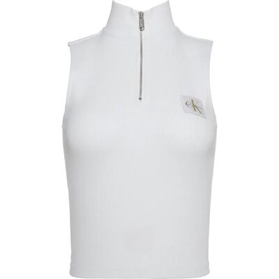 Calvin Klein Jeans Maglietta Senza Maniche Lv07c909g Brilliant White M Calvin Klein Jeans Maglietta Senza Maniche Lv07c909g Brilliant White M