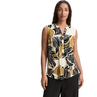 Tom Tailor Blusa Senza Maniche 105253 Neutral Cut Leaves Design 36 Tom Tailor Blusa Senza Maniche 105253 Neutral Cut Leaves Design 36