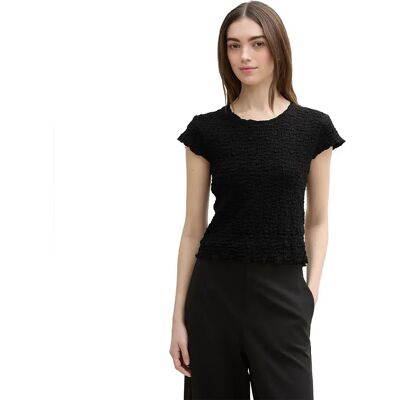 Tom Tailor Blusa A Maniche Corte 106633 Deep Black XL Tom Tailor Blusa A Maniche Corte 106633 Deep Black XL