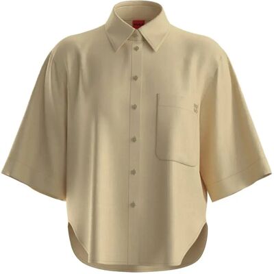 Hugo Blusa A Maniche Corte Evona 10258611 Open Beige 32 Hugo Blusa A Maniche Corte Evona 10258611 Open Beige 32