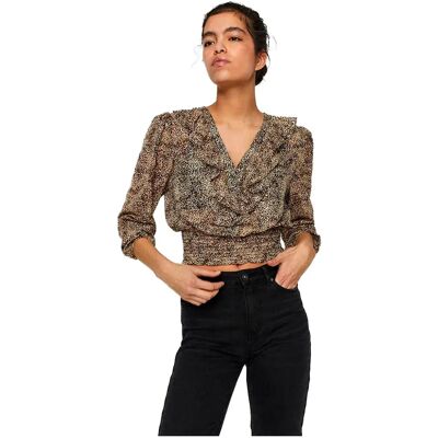 Vero Moda Blusa A Maniche Lunghe Pen Crop Beige XS Vero Moda Blusa A Maniche Lunghe Pen Crop Beige XS