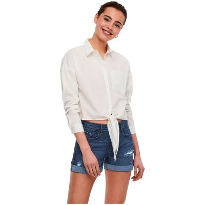 Only Camicia A Maniche Lunghe Martha Crop White S Only Camicia A Maniche Lunghe Martha Crop White S