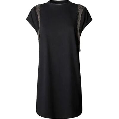 Pepe Jeans Vestito Midi A Maniche Corte Elsie Black L Pepe Jeans Vestito Midi A Maniche Corte Elsie Black L