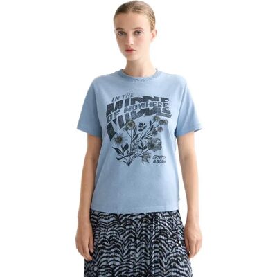 Scotch & Soda Maglietta A Maniche Corte Artwork Regular Fit Faded Denim XS Scotch & Soda Maglietta A Maniche Corte Artwork Regular Fit Faded Denim XS