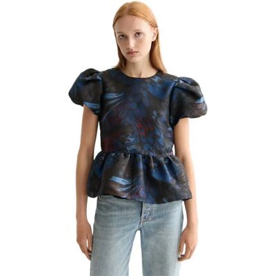 Scotch & Soda Blusa A Maniche Corte Cap Peplum Pheasant 36 Scotch & Soda Blusa A Maniche Corte Cap Peplum Pheasant 36