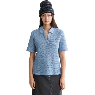 Scotch & Soda Polo A Maniche Corte Crochet Faded Denim S Scotch & Soda Polo A Maniche Corte Crochet Faded Denim S